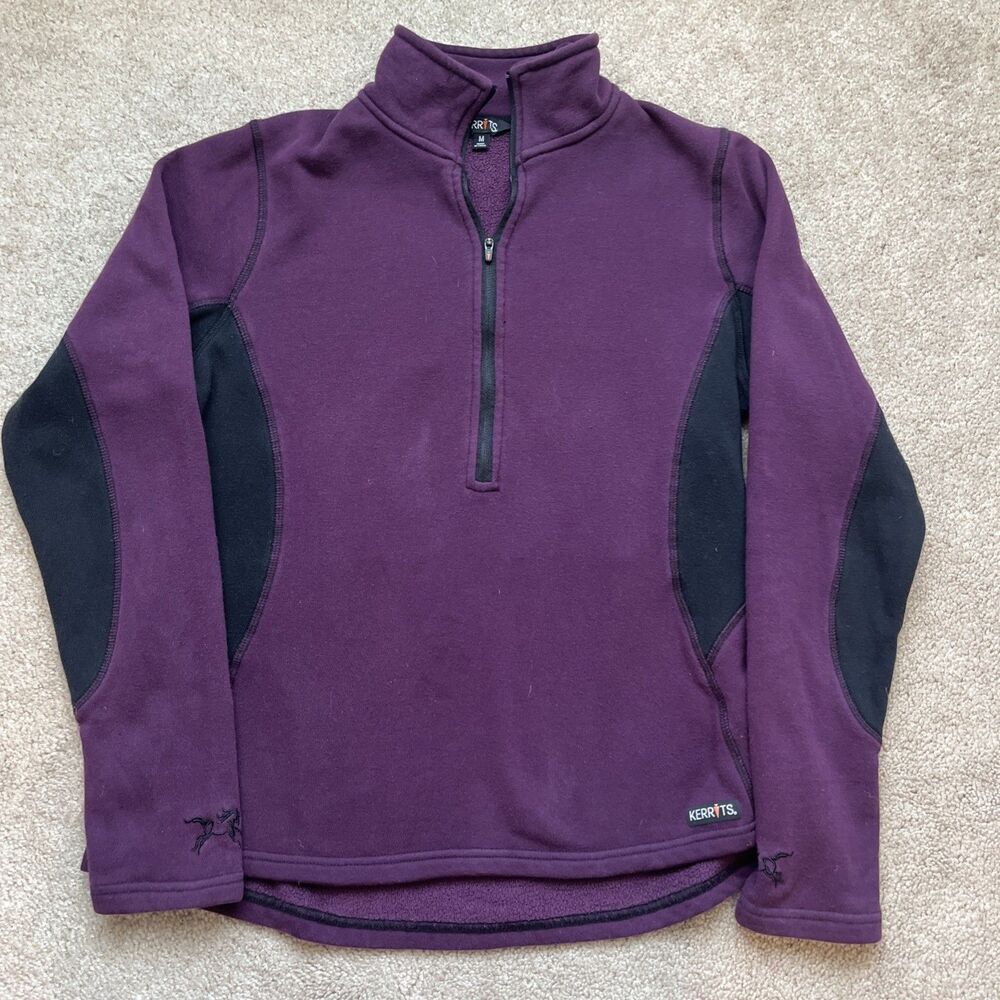 Kerrits 1/4 Zip Sweatshirt Womens Medium Riding Shirt Fleece Purple Equestrian